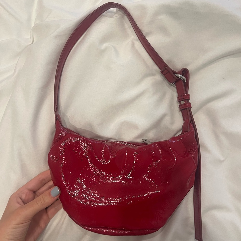Fun ZARA Red Patent Leather Shoulder Bag